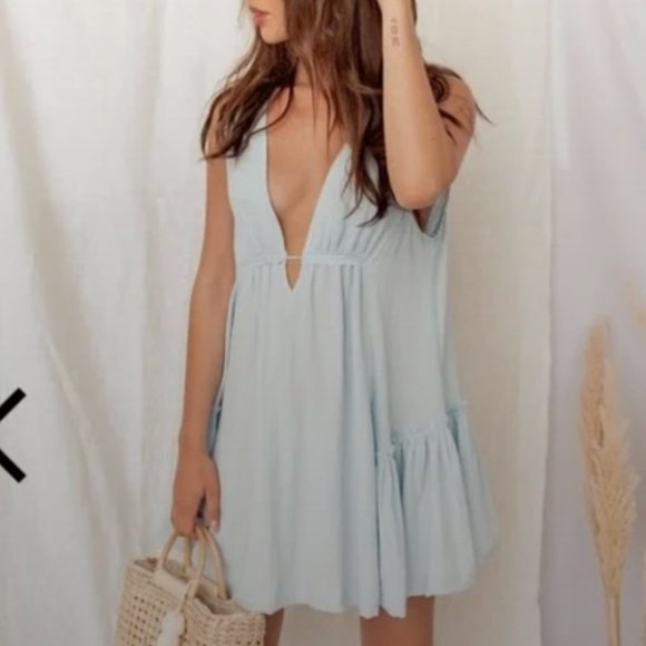 V Neck Babydoll Dress - Picture 3 of 5